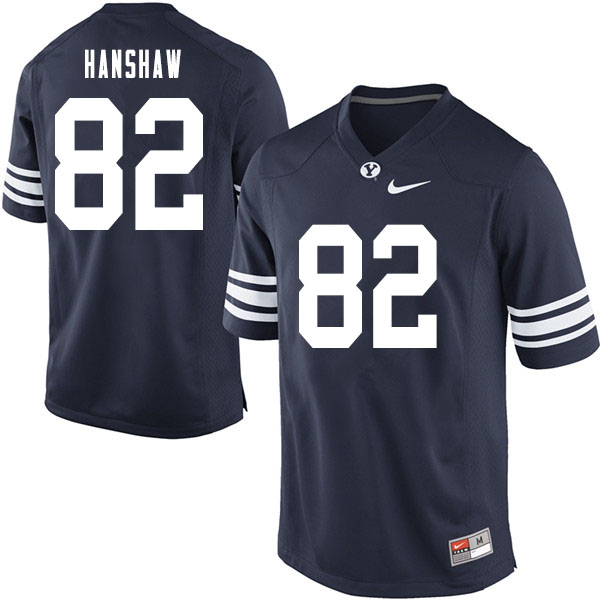 Men #82 Bentley Hanshaw BYU Cougars College Football Jerseys Sale-Navy